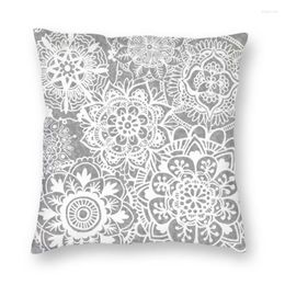 Pillow Grey Mandala Buddha Buddhism Flower Cover 40x40cm Home Decor 3D Print Boho Floral Pattern Throw For Living Room