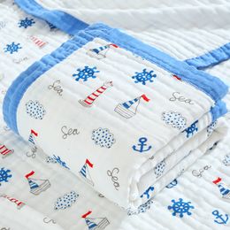 Blankets Swaddling Kangobaby #My Soft Life# Arrival 6 Layers Muslin Cotton Baby Swaddle Blanket born Quilt Infant Bath Towel 230923
