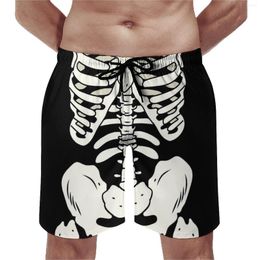 Men's Shorts Skeleton Gym Bones Print Casual Beach Short Pants Men Custom Running Fast Dry Swim Trunks Gift Idea