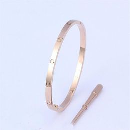 Fashion Jewelry Lover Bracelets Bangles For Women Men Titanium Steel Gold Silver Rosy Screwdriver lovers Bracelet Bangle 16-19cm 4242R