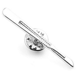 Tiny Silver Color Scalpel Brooch Surgical Knife Lapel Pins Medical Anatomical Tools Jewelry Gifts For Doctors Physician221L