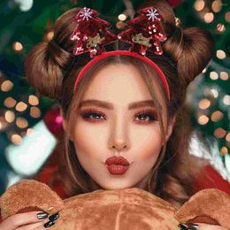 Bandanas 4 Pcs Xmas Tree Christmas Party Ornament Reindeer Antler Hairband Favors Headband Plastic Child