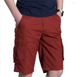 Men's Shorts Men Cargo Summer Brand Casual Pocket Cotton Loose Work Short Pants Overalls Trousers 29-38