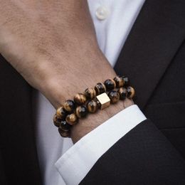 NAIQUBE Men Bracelet 10mm beads Bracelet 2020 FashionClassic Stone Beaded Charm Bracelets & Bangles For Men Jewelry Gift193Q
