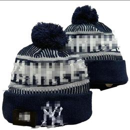 Men's Caps Hats All 32 Teams Knitted Cuffed Pom New York Beanies NY Striped Sideline Wool Warm USA College Sport Knit Hat Hockey Oakland Beanie Cap for Women's