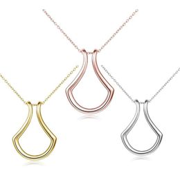 Pendant Necklaces Horseshoes Necklace For Women Elegant U-shaped Thin Clavicle Chain Valentine's Day Anniversary Gift302A