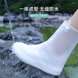 Raincoats Two Tone Shoe Covers Waterproof Overshoes Washable Anti Skid With Button White Durable Galoshes