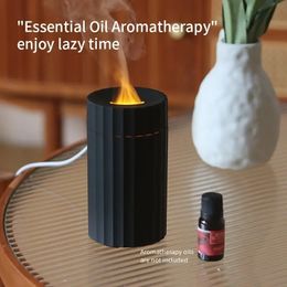 1pc Portable Flame Air Diffuser and Humidifier with No-Water Auto-Off Protection - Perfect for Home, Office, or Yoga - Enjoy Aromatherapy Benefits