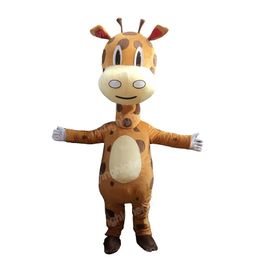 Halloween Giraffe Mascot Costume Adult Size Cartoon Anime theme character Carnival Unisex Dress Christmas Fancy Performance Party Dress