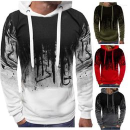 Men's Hoodies Sports Sweatshirts Fashion Printing Pullover Hoody Autumn Winter Keep Warm Outdoor Sport Jogging Gym Clothing Man