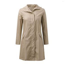 Women's Trench Coats Female Windbreakers 2023 Lightweight Women Long Jacket With Hood Outdoor Active Windbreaker Autumn Winter Stylish Coat