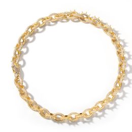 Mens Diamante Rivet chains O letter necklace Bracelet Hiphop diamond chain bracelet necklaces cheap hiphop jewelerys Set NNT1411266f