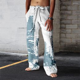 Men's Pants Y2k Clothing Guangdong Twill Flat Flare Regular Drawstring Casual Men Trousers