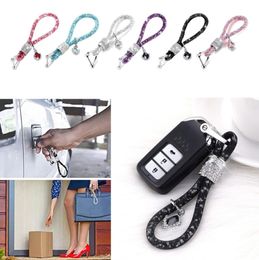 Luxury Glitter Key Chains Women Key Fob Rhinestones Key Ring Shiny Fob Keychain Ring Strap with Charms Car Key Decorations