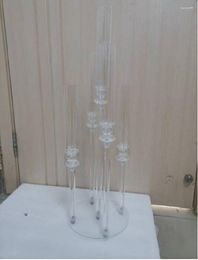 Candle Holders 10pce Up To 65cm 2023 High Clear Holder Wedding Center Crystal 5 Arm For Party And Marriage Decoratio