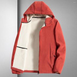 Men's Hoodies Trendy Hoodie Coat Outerwear Men Pockets Mid Length Casual Cold-proof