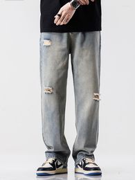 Men's Jeans 2023 Autumn American Street Retro Casual Versatile Loose Wide Leg Long Pants