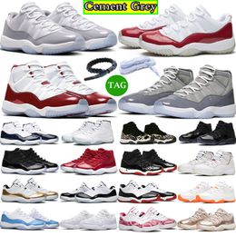 Grey Cement Cherry 11 11s basketball shoes men red Bright Citrus high cool grey gamma blue concord win like sport Midnight AirJordanAj11Basketball Shoes