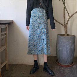 Skirts Floral Skirt Womens Clothing High Waist 2023 Harajuku Sale Items Vintage Streetwear Boutique Chiffon N161