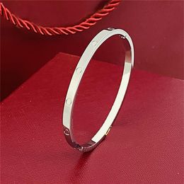 Love Designer Bracelet For Men Women Bangle Stainless Steel Jewerly Couples Letter Silver Rose Gold Fashion party Luxury Charm Bra3459