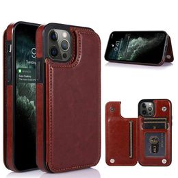 For IPhone 15 14 13 12 11 Wallet Case With Card Holder PU Faux Leather Kickstand Card Slots Case Double Magnetic Clasp and Durable Shockproof Cover