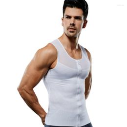 Men's Body Shapers Men Powernet Tight Slimming Vest Corset Shaper Shirt Fitness Compression Trainer Shapewear Undershirt Chest Waist