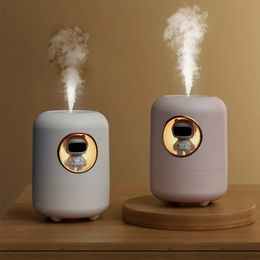 1pc Portable USB Air Humidifier with Warm Light and Double Wet Aroma Diffuser - Perfect for Office, Living Room, Bedroom, Bathroom, Car, and Small Spaces