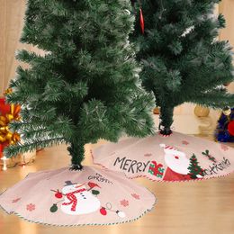 Christmas decorations linen snowman tree skirt 107cm tree bottom decorative apron dressing