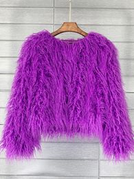 Women's Fur Faux Fur Colourful Warm Faux Women Fur Coat Black White Pink Plush Coat Female Jacket Fur Autumn Winter Shaggy Outerwear High Street 230923