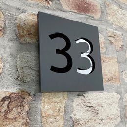 Garden Decorations Personalised Exterior Contemporary Floating House Numbers Door Sign Matte Black Grey Outdoor House Plate 100mm x 100mm Plaque 230923