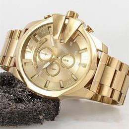 3A Men's watch DZ4318 large dial high quality clock 55MM dual core full function running rose gold Golden stainless steel Jap278k