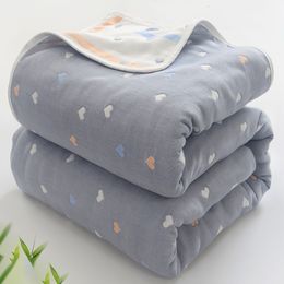 Blankets Swaddling 90*100cm Soft Breathable Cotton Baby Blanket for born 6 Layers Muslin Gauze Growth Baby Quilt born Baby Bath Swaddle Wrap 230923