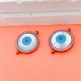 Charms DIY Turkish Eye Jewellery Findings Hamsa Greek Evil Shell Charm Connectors For Women Needlework Making