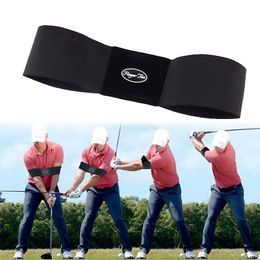 Other Golf Products Professional Elastic Golf Swing Trainer Arm Band Belt Gesture Alignment Training Aid for Practicing Guide 230923