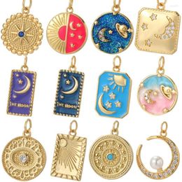 Charms Turkey Evil Blue Eye Sun Moon Star For Jewelry Making Gold Color Diy Earrings Bracelet Necklace Bulk Items Wholesale