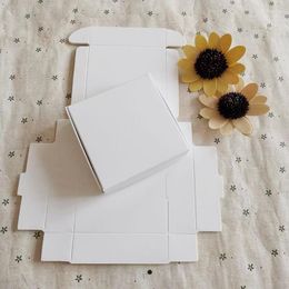 Gift Wrap White Paper Box Small 7x7x3cm Square Shaped Packaging Wedding Birthday Party Boxes 200pcs/lot