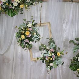 Decorative Flowers Wedding Decoration Props Artificial Flower Po Frame Pography Background Home El Shopping Mall Wall Mural Hanging