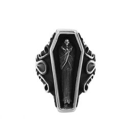 Stereoscopic Coffin Egyptian Mummy Ring Stainless Steel Jewellery Vintage Mummy Biker Mens Ring Whole 878B204U