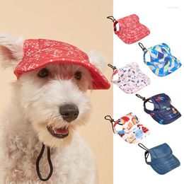 Dog Apparel Adjustable Pet Baseball Cap Hat Peaked Dogs Outdoor With Ear Holes Cartoon Fashion Sun