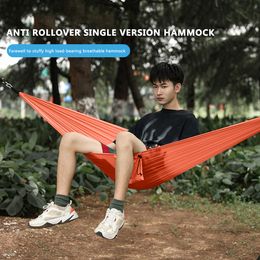 Hammocks 245x90cm Outdoors Hammock Portable Parachute Sleeping Hammock Garden Backyard Furniture Swing Tree Bed Hanging Chair 230923