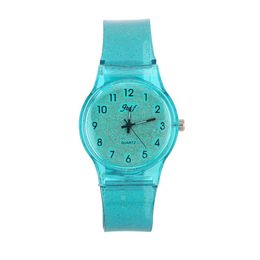 JHlF Brand Korean Fashion Simple Promotion Quartz Ladies Watches Casual Personality Student Womens Light Blue Girls Watch Wholesal210I