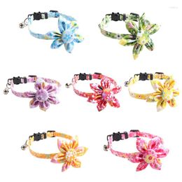 Cat Collars Adjustable Flower Pets Collar With Bells Multi Styles Dogs CatsCute Easy Wear Buckle Necklace And Headwear Pet Supplies