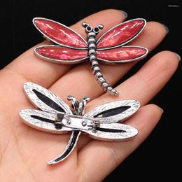 Brooches Natural Shell Brooch Pendant Red Dragonfly Charms For Jewellery Making Women's Banquet Wear Valentine's Day Gift 1PC