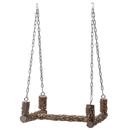 Other Bird Supplies Parrot Swing Perch Wooden Stand Chew for Large Birds Easy to Install 230923