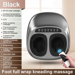 Leg Massagers Electric Foot Massage Machine Shiatsu Deep Knead Air Compression For Health Care Infrared Heating Therapy Anti-stress massage 230923
