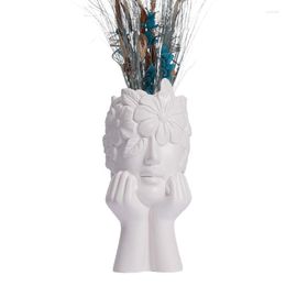 Vases Human Face Art Vase Abstract Statue Modern Creative Flower Decorative Centerpiece For Table Shelf
