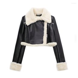 Women's Leather Plush Short Jackets Motorcycle Jacket Suede Winter Coat With Fur Female Skin Coats