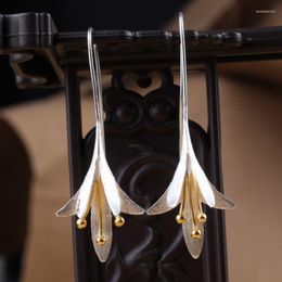Dangle Earrings Original Design Handmade 925 Sterling Silver Flower Drop For Women Jewellery Party Brincos Bijoux