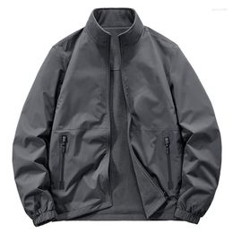 Men's Jackets 2023 Reversible Wearing Fleece Stand Collar Casual Coat Male Fashion Bomber Jacket Autumn Windbreaker