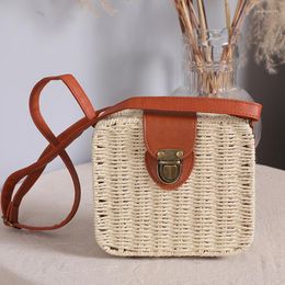 Evening Bags Summer Rattan Straw Bag Woven Handmade Shoulder Small Round Vacation Seasid Beach Women Shopping Purse Bolsa